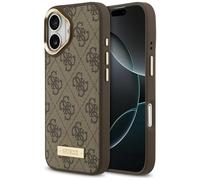Étui Guess 4G Logo Plate MagSafe pour iPhone 17 marron
