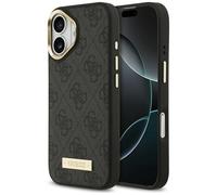 Étui Guess 4G Logo Plate MagSafe pour iPhone 17 noir