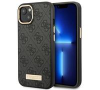 Étui Guess 4G Logo Plate pour iPhone 14 Plus, noir, compatible MagSafe