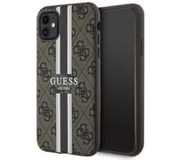 Guess Étui 4G Printed Stripes pour iPhone 11/XR MagSafe marron