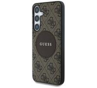 Étui Guess 4G Round Patch Classic Logo MagSafe pour Samsung Galaxy S25+ marron