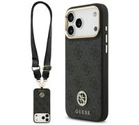 Étui Guess 4G Srtass Logo & Big Strap Metal Buttons MagSafe pour iPhone 17 Pro Max czarny
