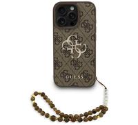 Etui Guess 4G Strap 4G Classic Logo do iPhone 16 Pro br?zowy