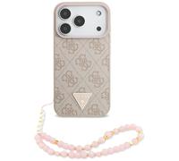 Étui Guess 4G Strap Triangle Logo MagSafe pour iPhone 17 Pro, rose