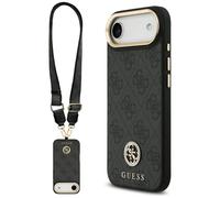 Etui Guess 4G Strass Logo & Big Strap Metal Buttons MagSafe do iPhone Air czarny
