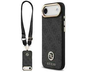 Etui Guess 4G Strass Logo & Big Strap Metal Buttons MagSafe do iPhone Air czarny