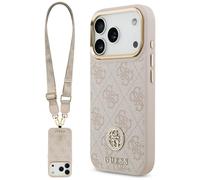Étui Guess 4G Strass Logo & Big Strap Metal Buttons MagSafe pour iPhone 17 Pro rose