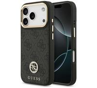Étui Guess 4G Strass Logo MagSafe pour iPhone 17 Pro noir