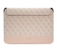 Étui Guess 4G Stripe Metal Logo rose pour MacBook 14 pouces