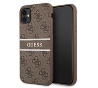 Guess Coque de Protection pour iPhone 11 6,1" GUHCN614GDBR Marron 4G à Rayures