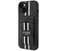 Étui Guess 4G Stripes avec portefeuille Magsafe pour iPhone 15 noir