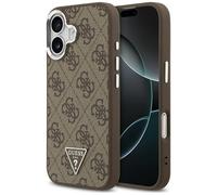 Étui Guess 4G Triangle Logo MagSafe pour iPhone 17 marron argenté