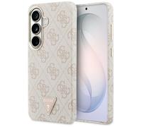CG MOBILE Guess Coque avec logo triangulaire 4G compatible avec MagSafe pour Samsung Galaxy S26 (rose)