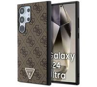 Étui Guess 4G Triangle Strass pour Samsung S24 Ultra, marron