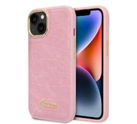 Guess Coque iPhone 14 Plus/15 Plus 6.7 - Cuir PU Motif Croco Rose