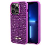 Étui Guess Disco Metal Script pour iPhone 14 Pro, couleur fuchsia