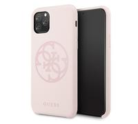 Etui Guess do iPhone 11 Pro jasnoró?owy Silicone 4G Tone On Tone