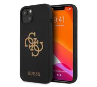 Guess GUHCP13SLS4GGBK Coque Dur Pour iPhone 13 Mini 5,4" Noir Silicone 4G Logo