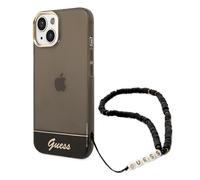 Etui Guess do iPhone 14 6,1 czarny/black hardcase Translucent Pearl Strap