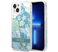 Etui Guess do iPhone 14 Plus 6,7 zielony/green hardcase Flower Liquid Glitter