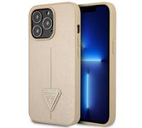 Etui Guess do iPhone 14 Pro 6,1 be?owy/beige hardcase SaffianoTriangle Logo