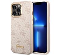 Etui Guess do iPhone 14 Pro 6,1 ró?owy/pink hard case 4G Vintage Gold Logo