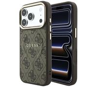 CG MOBILE Guess Étui gaufré 4G Classic compatible avec MagSafe pour iPhone 18 Pro Max / 17 Pro Max (marron)
