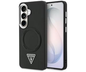 Étui Guess Embossed Ring Triangle Logo MagSafe pour Samsung Galaxy S26, noir