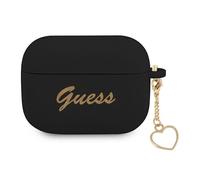 Étui Guess en silicone avec breloque cœur pour AirPods Pro, noir