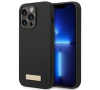 Étui Guess en silicone avec plaque logo MagSafe pour iPhone 14 Pro, noir
