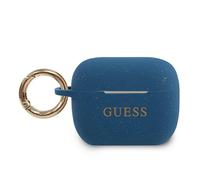 Étui Guess en silicone bleu pailleté pour AirPods Pro