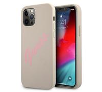 Étui Guess en silicone Vintage pour iPhone 12 Pro Max, gris et rose