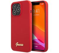 Étui Guess en silicone Vintage pour iPhone 13 Pro Max, rouge