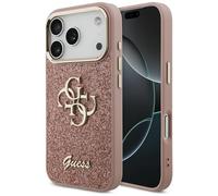 Étui Guess Fixed Glitter Big 4G Metal Frame pour iPhone 17 Pro rose