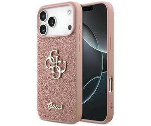 Étui Guess Fixed Glitter Big 4G pour iPhone 17 Pro Max rose