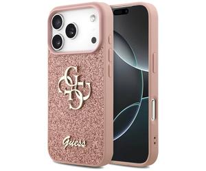 Étui Guess Fixed Glitter Big 4G pour iPhone 17 Pro rose