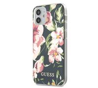 Étui Guess Flower Collection pour iPhone 12 mini, bleu marine
