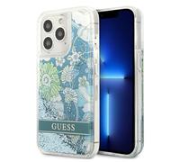 Étui Guess Flower Liquid Glitter pour iPhone 13 Pro Max, vert