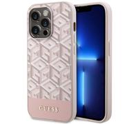 Étui Guess GCube Stripes pour iPhone 14 Pro MagSafe, rose
