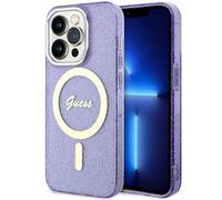 Étui Guess Glitter Gold MagSafe pour iPhone 14 Pro Max, violet