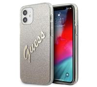 Étui Guess Glitter Gradient Script pour iPhone 12 mini, doré