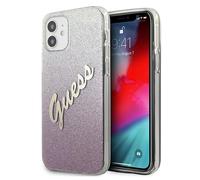 Étui Guess Glitter Gradient Script pour iPhone 12 mini, rose