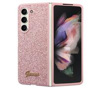 Étui Guess Glitter Script pour Samsung Galaxy Z Fold5, rose