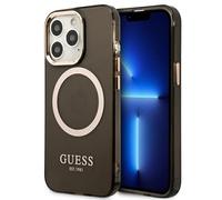 Étui Guess Gold Outline Translucent MagSafe pour iPhone 13 Pro, noir
