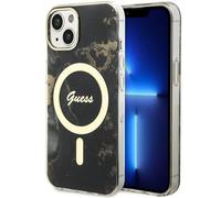Étui Guess Golden Marble MagSafe pour iPhone 14, noir