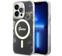 Étui Guess Golden Marble MagSafe pour iPhone 14 Pro Max, noir