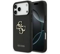 CG Mobile Coque Guess Grained Grand 4G & Classic Logo pour iPhone 17 Pro Max Noir