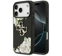 Etui Guess Grained Roses & Big 4G Logo do iPhone 17 Pro czarny