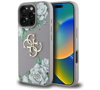 CG MOBILE Guess Grained Roses Big 4G Logo pour iPhone 16 Pro Max (Violet)