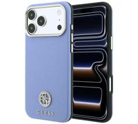 Étui Guess Grained Round Strass Logo MagSafe pour iPhone 18 Pro Max / 17 Pro Max, bleu